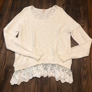 Mossimo sweater/lace detail XL